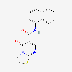 molecular formula C17H13N3O2S B2853646 N-(naphthalen-1-yl)-5-oxo-3,5-dihydro-2H-thiazolo[3,2-a]pyrimidine-6-carboxamide CAS No. 497072-50-1