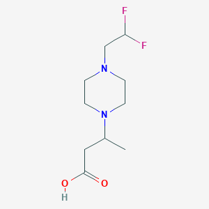 molecular formula C10H18F2N2O2 B2853649 3-[4-(2,2-Difluoroethyl)piperazin-1-yl]butanoic acid CAS No. 1975118-59-2