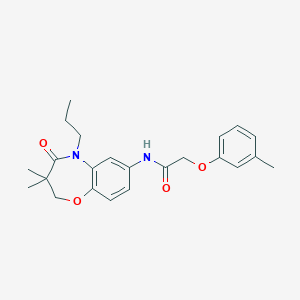 N-(3,3-dimethyl-4-oxo-5-propyl-2,3,4,5-tetrahydrobenzo[b][1,4]oxazepin-7-yl)-2-(m-tolyloxy)acetamide