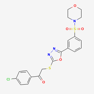 1-(4-Chlorophenyl)-2-({5-[3-(morpholine-4-sulfonyl)phenyl]-1,3,4-oxadiazol-2-yl}sulfanyl)ethan-1-one