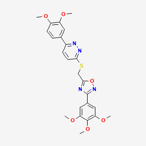 3-(3,4-Dimethoxyphenyl)-6-({[3-(3,4,5-trimethoxyphenyl)-1,2,4-oxadiazol-5-yl]methyl}thio)pyridazine