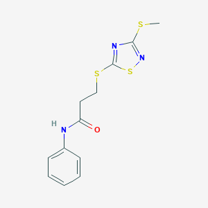 3-{[3-(methylsulfanyl)-1,2,4-thiadiazol-5-yl]sulfanyl}-N-phenylpropanamide