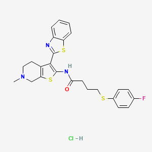 N-(3-(benzo[d]thiazol-2-yl)-6-methyl-4,5,6,7-tetrahydrothieno[2,3-c]pyridin-2-yl)-4-((4-fluorophenyl)thio)butanamide hydrochloride