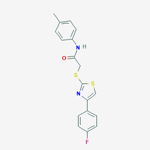 2-{[4-(4-fluorophenyl)-1,3-thiazol-2-yl]sulfanyl}-N-(4-methylphenyl)acetamide