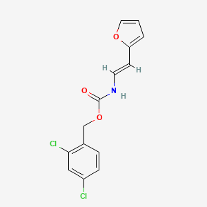 molecular formula C14H11Cl2NO3 B2853689 (2,4-dichlorophenyl)methyl N-[(E)-2-(furan-2-yl)ethenyl]carbamate CAS No. 338399-77-2