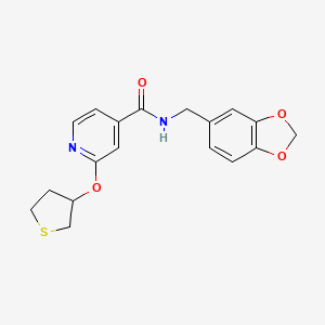 N-(benzo[d][1,3]dioxol-5-ylmethyl)-2-((tetrahydrothiophen-3-yl)oxy)isonicotinamide