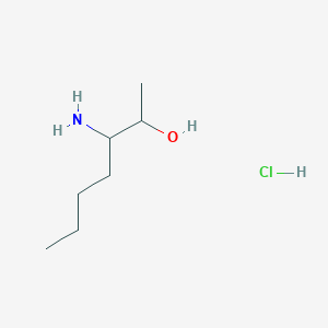 molecular formula C7H18ClNO B2853699 3-Aminoheptan-2-ol hydrochloride CAS No. 135696-22-9