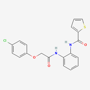 molecular formula C19H15ClN2O3S B2853715 N-(2-(2-(4-chlorophenoxy)acetamido)phenyl)thiophene-2-carboxamide CAS No. 1206990-85-3