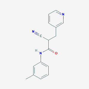 molecular formula C16H15N3O B2853722 2-氰基-N-(3-甲基苯基)-3-吡啶-3-基丙酰胺 CAS No. 483359-10-0