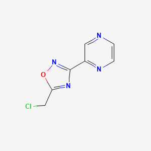molecular formula C7H5ClN4O B2853724 2-(5-Chloromethyl-[1,2,4]oxadiazol-3-YL)-pyrazine CAS No. 114346-91-7