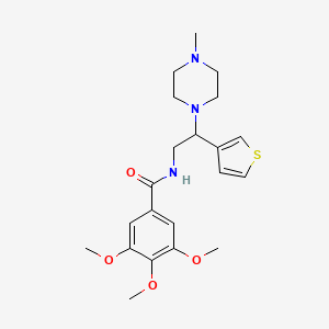 molecular formula C21H29N3O4S B2853726 3,4,5-trimethoxy-N-(2-(4-methylpiperazin-1-yl)-2-(thiophen-3-yl)ethyl)benzamide CAS No. 946199-10-6