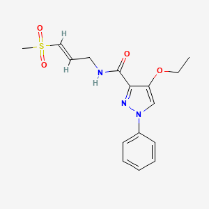 4-Ethoxy-N-[(E)-3-methylsulfonylprop-2-enyl]-1-phenylpyrazole-3-carboxamide