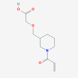 molecular formula C11H17NO4 B2853734 2-[(1-Prop-2-enoylpiperidin-3-yl)methoxy]acetic acid CAS No. 2567495-15-0