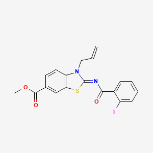 Methyl 2-(2-iodobenzoyl)imino-3-prop-2-enyl-1,3-benzothiazole-6-carboxylate