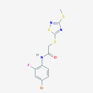 N-(4-bromo-2-fluorophenyl)-2-{[3-(methylsulfanyl)-1,2,4-thiadiazol-5-yl]sulfanyl}acetamide