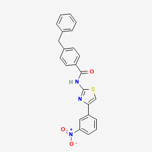 molecular formula C23H17N3O3S B2853749 4-苄基-N-[4-(3-硝基苯基)-1,3-噻唑-2-基]苯甲酰胺 CAS No. 361480-39-9
