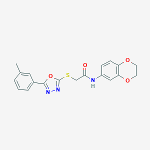 N-(2,3-dihydro-1,4-benzodioxin-6-yl)-2-{[5-(3-methylphenyl)-1,3,4-oxadiazol-2-yl]sulfanyl}acetamide