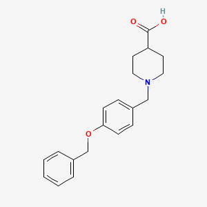 molecular formula C20H23NO3 B2853753 1-[4-(Benzyloxy)benzyl]piperidine-4-carboxylic acid CAS No. 901313-66-4