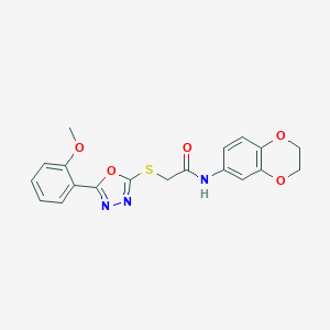 N-(2,3-dihydro-1,4-benzodioxin-6-yl)-2-{[5-(2-methoxyphenyl)-1,3,4-oxadiazol-2-yl]sulfanyl}acetamide