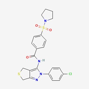 N-[2-(4-chlorophenyl)-4,6-dihydrothieno[3,4-c]pyrazol-3-yl]-4-pyrrolidin-1-ylsulfonylbenzamide