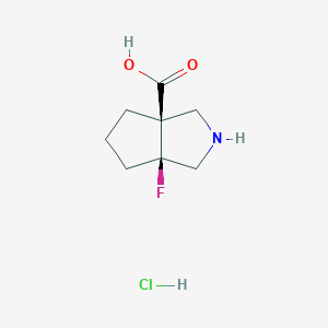(3As,6aR)-3a-fluoro-1,2,3,4,5,6-hexahydrocyclopenta[c]pyrrole-6a-carboxylic acid;hydrochloride