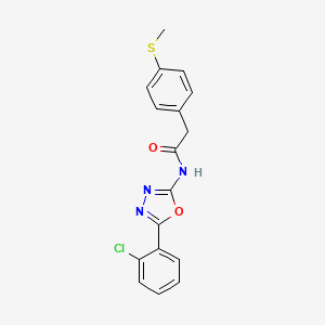 molecular formula C17H14ClN3O2S B2853775 N-[5-(2-chlorophenyl)-1,3,4-oxadiazol-2-yl]-2-(4-methylsulfanylphenyl)acetamide CAS No. 942007-81-0