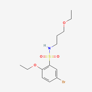 molecular formula C13H20BrNO4S B2853778 5-bromo-2-ethoxy-N-(3-ethoxypropyl)benzenesulfonamide CAS No. 851175-58-1