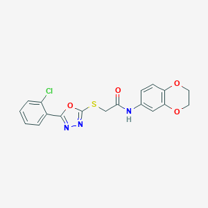 2-{[5-(2-chlorophenyl)-1,3,4-oxadiazol-2-yl]sulfanyl}-N-(2,3-dihydro-1,4-benzodioxin-6-yl)acetamide