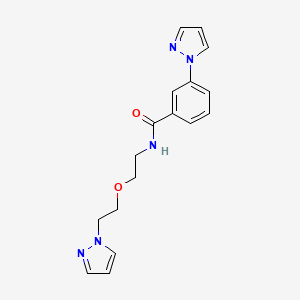 molecular formula C17H19N5O2 B2853780 N-(2-(2-(1H-pyrazol-1-yl)ethoxy)ethyl)-3-(1H-pyrazol-1-yl)benzamide CAS No. 2034317-91-2