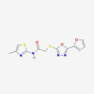 2-{[5-(2-furyl)-1,3,4-oxadiazol-2-yl]sulfanyl}-N-(4-methyl-1,3-thiazol-2-yl)acetamide