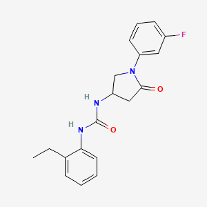 molecular formula C19H20FN3O2 B2853798 1-(2-Ethylphenyl)-3-(1-(3-fluorophenyl)-5-oxopyrrolidin-3-yl)urea CAS No. 894028-78-5