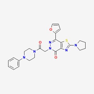 7-(furan-2-yl)-5-(2-oxo-2-(4-phenylpiperazin-1-yl)ethyl)-2-(pyrrolidin-1-yl)thiazolo[4,5-d]pyridazin-4(5H)-one