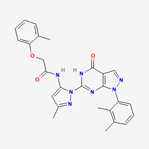 N-(1-(1-(2,3-dimethylphenyl)-4-oxo-4,5-dihydro-1H-pyrazolo[3,4-d]pyrimidin-6-yl)-3-methyl-1H-pyrazol-5-yl)-2-(o-tolyloxy)acetamide