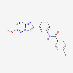 molecular formula C20H15FN4O2 B2853816 4-fluoro-N-(3-(6-methoxyimidazo[1,2-b]pyridazin-2-yl)phenyl)benzamide CAS No. 955780-42-4