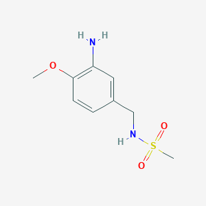 molecular formula C9H14N2O3S B2853817 N-[(3-amino-4-methoxyphenyl)methyl]methanesulfonamide CAS No. 54179-16-7