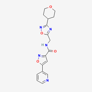 5-(pyridin-3-yl)-N-((3-(tetrahydro-2H-pyran-4-yl)-1,2,4-oxadiazol-5-yl)methyl)isoxazole-3-carboxamide