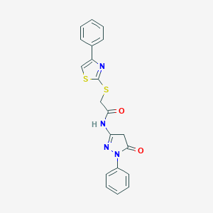 N-(5-oxo-1-phenyl-4,5-dihydro-1H-pyrazol-3-yl)-2-[(4-phenyl-1,3-thiazol-2-yl)sulfanyl]acetamide