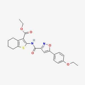 molecular formula C23H24N2O5S B2853845 Ethyl 2-(5-(4-ethoxyphenyl)isoxazole-3-carboxamido)-4,5,6,7-tetrahydrobenzo[b]thiophene-3-carboxylate CAS No. 898479-49-7