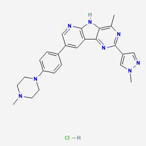 molecular formula C25H27ClN8 B2853846 GNE 220 Hydrochloride CAS No. 2448286-21-1