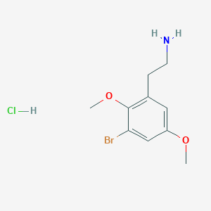 molecular formula C10H15BrClNO2 B2853848 2-(3-Bromo-2,5-dimethoxyphenyl)ethanamine;hydrochloride CAS No. 2567504-24-7