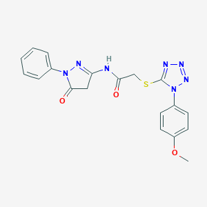 2-{[1-(4-methoxyphenyl)-1H-tetrazol-5-yl]sulfanyl}-N-(5-oxo-1-phenyl-4,5-dihydro-1H-pyrazol-3-yl)acetamide