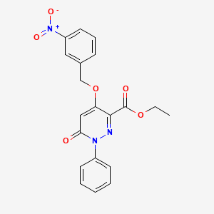 molecular formula C20H17N3O6 B2853850 4-((3-硝基苯甲基)氧基)-6-氧代-1-苯基-1,6-二氢吡哒嗪-3-羧酸乙酯 CAS No. 899943-38-5