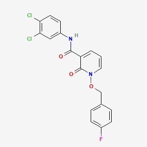 molecular formula C19H13Cl2FN2O3 B2853851 N-(3,4-dichlorophenyl)-1-[(4-fluorophenyl)methoxy]-2-oxopyridine-3-carboxamide CAS No. 868678-38-0