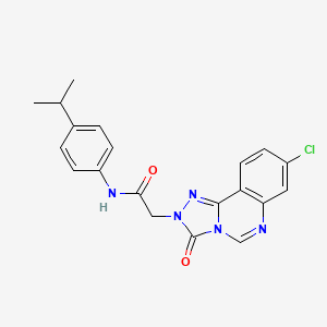 molecular formula C20H18ClN5O2 B2853852 2-(8-chloro-3-oxo[1,2,4]triazolo[4,3-c]quinazolin-2(3H)-yl)-N-(4-isopropylphenyl)acetamide CAS No. 1286727-57-8