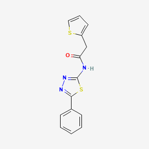 molecular formula C14H11N3OS2 B2853854 N-(5-phenyl-1,3,4-thiadiazol-2-yl)-2-thiophen-2-ylacetamide CAS No. 476463-06-6
