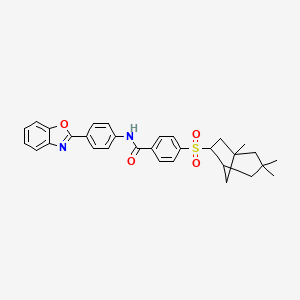 N-(4-(benzo[d]oxazol-2-yl)phenyl)-4-((1,3,3-trimethylbicyclo[3.2.1]octan-6-yl)sulfonyl)benzamide