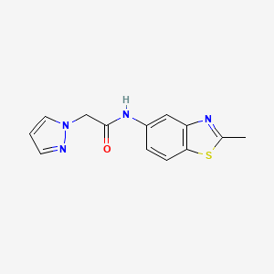 molecular formula C13H12N4OS B2853860 N-(2-methylbenzo[d]thiazol-5-yl)-2-(1H-pyrazol-1-yl)acetamide CAS No. 1207022-68-1
