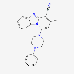 molecular formula C23H21N5 B2853863 3-Methyl-1-(4-phenylpiperazin-1-yl)pyrido[1,2-a]benzimidazole-4-carbonitrile CAS No. 354131-66-1