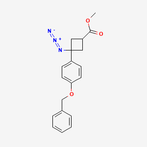 Methyl 3-azido-3-(4-phenylmethoxyphenyl)cyclobutane-1-carboxylate