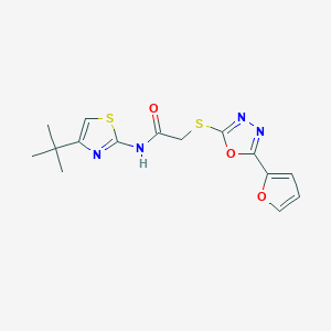 molecular formula C15H16N4O3S2 B285388 N-(4-tert-butyl-1,3-thiazol-2-yl)-2-{[5-(2-furyl)-1,3,4-oxadiazol-2-yl]sulfanyl}acetamide 